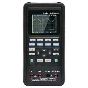 The ultimate field testing accessory combining an digital storage oscilloscope and digital multimeter. It features 2 channels with real time sampling modes of 125MSa/s per channel (or 250MSa/s when used in single channel mode). 64K colour screen provides a clear view.