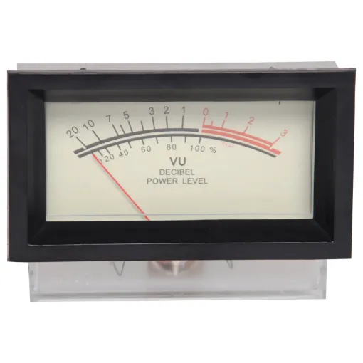 Overall dimensions 62H x 91W including bevelled mounting frame. Panel cutout size required 43H x 84W. Connections are via solder tags. Mounting hardware provided.