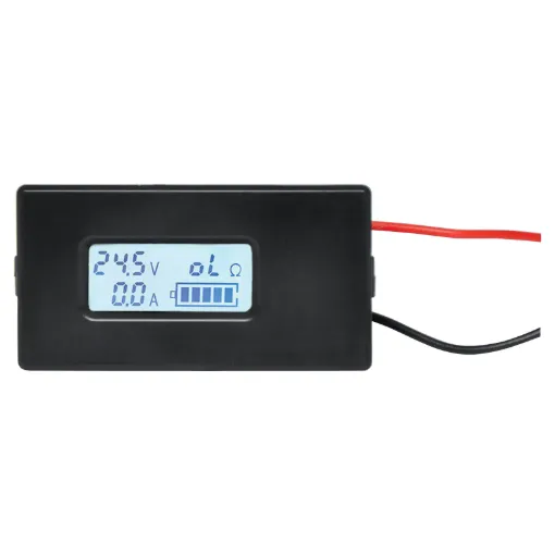 This compact flush mount panel display provides an easy way to monitor battery voltage, approximate level, load current and resistance.