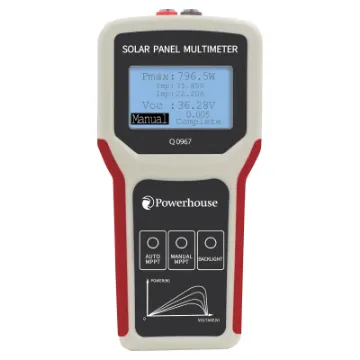 Designed for measuring voltage, current and power of connected PV solar panels up to 800W. This meter provides instant feedback on PV system operation and allows optimal placement of solar panels for maximum energy conversion.
