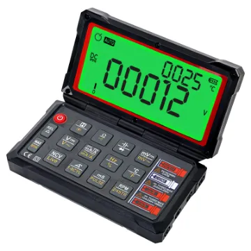 This folding autoranging digital multimeter provides in depth functionality for technicians troubleshooting devices and circuits.
