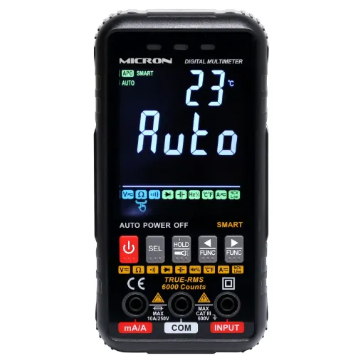 This compact true RMS digital multimeter provides in depth functionality for technicians troubleshooting devices and circuits.
