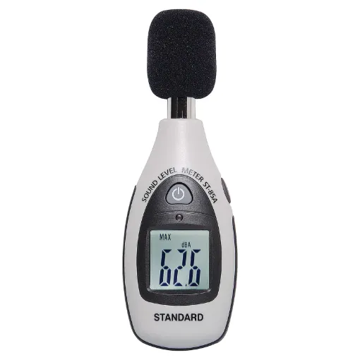 Compact pocket sized SPL meter for general purpose sound level measurement. The wide 40 to 130dB range is ideal for occupational health and safety testing in venues, industrial environments, car audio and home theatres. Fast response time with min/max function. LCD backlight switches on automatically when working in dark areas. Includes threaded in