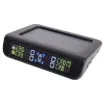 This wireless monitoring system displays tyre pressure and temperature for your vehicle or trailer. The wireless sensors screw onto the valve stems of your tyres and transmit back to the solar powered dash monitor.