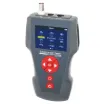 This comprehensive cable testing kit consists of three units. The main tester with 2.8" LCD screen, cable "sniffer" receiving unit and 8 remote identifiers. It is capable of measuring cable length, tracing cable location, continuity testing, PoE and Ping testing. It can be used with LAN, telephone cabling.