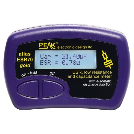 Measuring a capacitor's ESR (equivalent series resistance) is a great indicator of capacitor condition. The Atlas ESR offers instant results. Just connect the probes and press test - no need to worry about polarity!