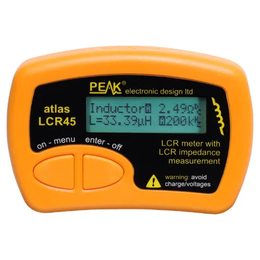 The Atlas LCR analyser is an advanced tester which greatly simplifies the testing of passive components. Simply connect the hook probes to the component legs and press test.