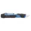 A trade quality waterproof non contact detector designed for AC detection. It detects live AC voltages from 100V to 1000V (50-60Hz), plus a low voltage range for 12V to 100V AC. Easy operation allows detection of live wires without contact. Whenever AC is detected at a power point, sheathed or bare ended cable, the tester will light up red.