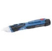 A trade quality waterproof non contact detector designed for AC detection. It detects live AC voltages from 100V to 1000V (50-60Hz), plus a low voltage range for 12V to 100V AC. Easy operation allows detection of live wires without contact. Whenever AC is detected at a power point, sheathed or bare ended cable, the tester will light up red.