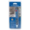 A trade quality waterproof non contact detector designed for AC detection. It detects live AC voltages from 100V to 1000V (50-60Hz), plus a low voltage range for 12V to 100V AC. Easy operation allows detection of live wires without contact. Whenever AC is detected at a power point, sheathed or bare ended cable, the tester will light up red.