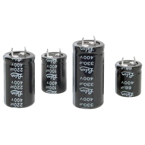 These capacitors are a "snap-in" PCB mount type. The 400V DC type electrolytics are used primarily in power supply designs.