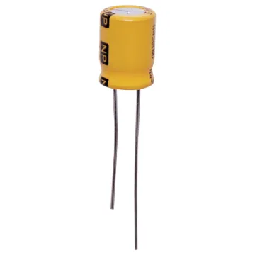 Radial lead 
Excellent frequency characteristics 
Low leakage current and low dissipation factor 
Perfect for audio applications