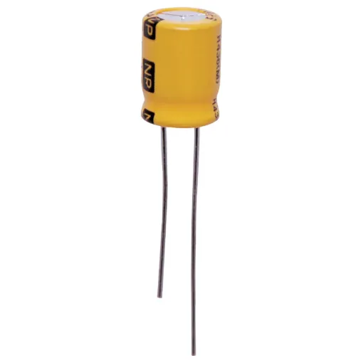 Radial lead 
Excellent frequency characteristics 
Low leakage current and low dissipation factor 
Perfect for audio applications