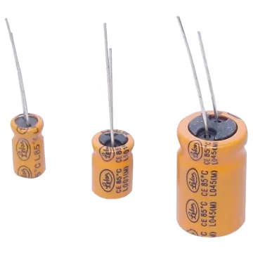 Radial lead 
Excellent frequency characteristics 
Low leakage current and low dissipation factor 
Perfect for audio applications