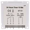24 hour 240V mains operated ON/OFF timer. ON periods are set manually with the 15 minute increment
tabs. Timer may be manually selected ON or OFF regardless of set time periods. Not suitable for use in direct sunlight. 6.3mm spade connections.