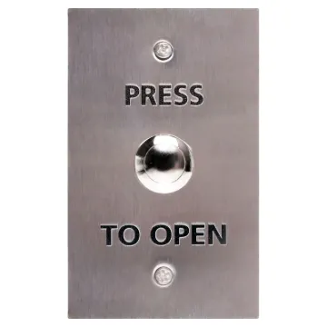 This stainless steel wallplate is fitted with an S0950A momentary pushbutton switch.