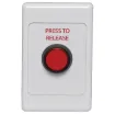 Standard electrical wallplate fitted with an S0920 red illuminated press release switch.