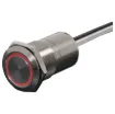 Touch activated dual colour (red, green) LED switch for ticket machines, kiosks, access control etc. IP67 rated. 30cm fly lead connection. Momentary touch action.