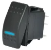 Switch type: Rocker switch, DPST
Contact rating:	10A @ 250V ac / 24V dc
Neon:	Blue, 12/24V dc
Electrical life: 	20,000 cycles
Panel thickness:	4mm
Mechanical life:	50,000 cycles
Contact resistance:	<50mΩ
Insulation resistance:	>100MΩ
Dielectric strength:	>1500V ac 1 minute
