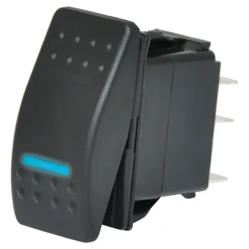 Switch type: Rocker switch, DPST
Contact rating:	10A @ 250V ac / 24V dc
Neon:	Blue, 12/24V dc
Electrical life: 	20,000 cycles
Panel thickness:	4mm
Mechanical life:	50,000 cycles
Contact resistance:	<50mΩ
Insulation resistance:	>100MΩ
Dielectric strength:	>1500V ac 1 minute