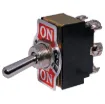 DPDT switch with On-Off-On plate. Locks on in both directions.
With metal actuator.