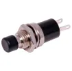 Type : SPST Momentary, Rating: 1A 125V ac / 0.5A 250V ac, Contact resistance: 2.5V dc 1A 20mΩ or less, Insulation resistance: 500V dc 100MΩ or more, Voltage breakdown: 1000V ac 1minute, Mounting hole diameter: 7mm