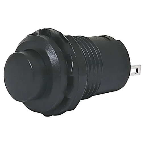 Low profile red push button switch with solder tail connection. Ideal for panel mounting into projects or rack equipment etc. 
