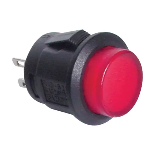 SPST momentary LED red solder tail pushbutton switch.