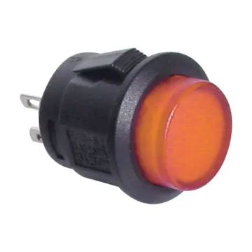 SPST alternate LED amber solder tail pushbutton switch.