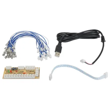 A handy USB interface board for connection to a S 1147 joystick and up to 12 arcade buttons. It connects into any device that supports a USB joystick. Includes pre-terminated interface leads with 6.3mm spade plugs.  35x85mm board size.