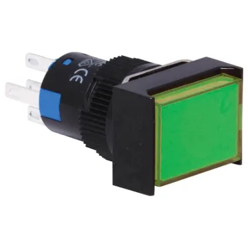 SPDT Momentary Action - Green

Switch type: Momentary
Body material: High grade thermoplastic
Operating travel: 3.0mm
Actuating force: 200-500gm
Mech. lifetime: 1M operations min
Electrical life: ≥50,000 operations min.
Electrical rating: 250V AC 5A
LED: 24V (inbuilt resistor)
Dielectric strength:  2kVAC, 50Hz, 1 min
Insulation r