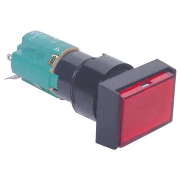 Momentary type illuminated switch incorporating a very positive, audible and tactile feel when operated. Includes provision for a globe. In-built diffuser can be directly engraved. Alternatively a clear printed label can be placed behind the coloured cove