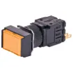 Momentary type illuminated switch incorporating a very positive, audible and tactile feel when operated. Includes provision for a globe. In-built diffuser can be directly engraved. Alternatively a clear printed label can be placed behind the coloured cove.