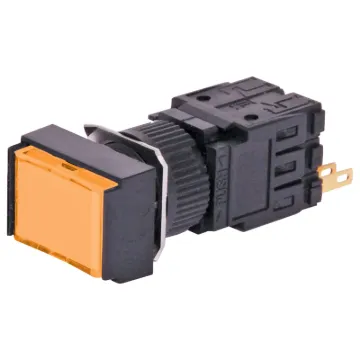 Momentary type illuminated switch incorporating a very positive, audible and tactile feel when operated. Includes provision for a globe. In-built diffuser can be directly engraved. Alternatively a clear printed label can be placed behind the coloured cove.