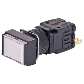 Momentary type illuminated switch incorporating a very positive, audible and tactile feel when operated. Includes provision for a globe. In-built diffuser can be directly engraved. Alternatively a clear printed label can be placed behind the coloured cove.