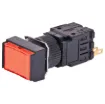 Alternate type illuminated switch incorporating a very positive, audible and tactile feel when operated. Includes provision for a globe. In-built diffuser can be directly engraved. Alternatively a clear printed label can be placed behind the coloured cove.