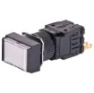Alternate type illuminated switch incorporating a very positive, audible and tactile feel when operated. Includes provision for a globe. In-built diffuser can be directly engraved. Alternatively a clear printed label can be placed behind the coloured cove.