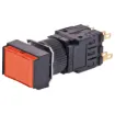 Alternate type illuminated switch incorporating a very positive, audible and tactile feel when operated. Includes provision for a globe. In-built diffuser can be directly engraved. Alternatively a clear printed label can be placed behind the coloured cove.