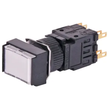 Alternate type illuminated switch incorporating a very positive, audible and tactile feel when operated. Includes provision for a globe. In-built diffuser can be directly engraved. Alternatively a clear printed label can be placed behind the coloured cove.
