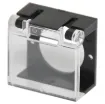 Protective hinged cover to prevent accidental operation of the switch.