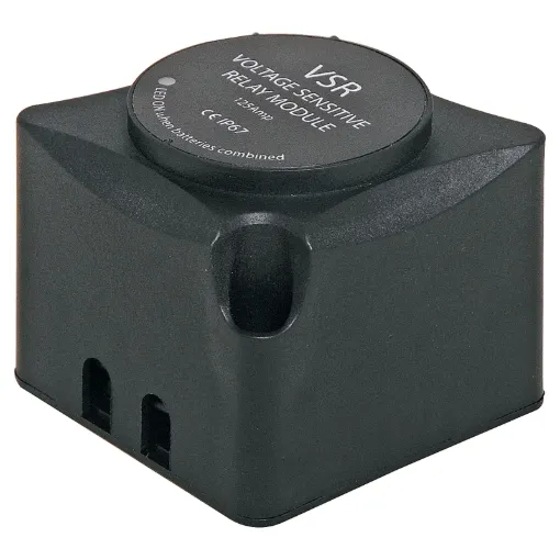 This voltage sensitive relay module is designed to combine two batteries when charging and isolates each when not charging. It essentially isolates your auxiliary battery from your starter battery to prevent you inadvertantly fully discharging it.
