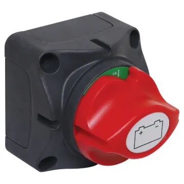 Rotary on/off master switch for high current DC circuits and battery banks.