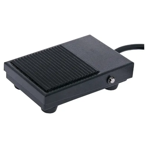 Designed for foot operation of DC powered equipment. Metal casing ensures a long life. Fitted with rubber feet and 1m cable.  102L x 66W x 30Hmm.