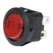 A DPST illuminated rocker switch with red neon. Rated to 10A @ 250V AC for use with both low voltage and high voltage mains circuits.
