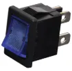 Contact Rating: 6A @ 250V AC 
Neon Colour: Blue 
Neon Voltage: 240V AC 
Panel Cutout: 19.2 x 13mm 
Electrical Life: 10,000 Cycles 
Mechanical Life: 15,000 Cycles 
Contact Resistance: <20m&Omega; 
Insulation Resistance: >1000M&Omega; 
Dielectric Strength: >1500V 1 Minute
>3000V Between Poles