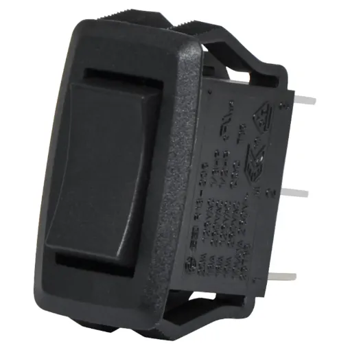 Switch Type: SPDT (Centre Off Alternate)
Contact Rating: 10A @ 250V AC
Panel Cutout: 27.6 x 13.8 mm 
Electrical Life: 20,000 Cycles
Mechanical Life: 100,000 Cycles
Contact Resistance: <50mR
Insulation Resistance: >100MR
Dielectric Strength: >1500V AC 1 Minute