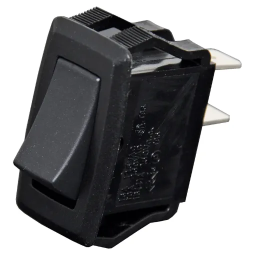 Switch Type: SPST
Contact Rating: 10A @ 250V AC
Panel Cutout: 27.6 x 13.8 mm 
Electrical Life: 20,000 Cycles
Mechanical Life: 100,000 Cycles
Contact Resistance: <50mR
Insulation Resistance: >100MR
Dielectric Strength: >1500V AC 1 Minute