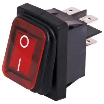 An IP65 rated weatherproof alternate rocker switch for use in switch panels where the switch may be exposed to the elements. Ideal for use on industrial machinery, pumps etc.