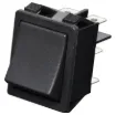 Heavy duty DPDT panel mount rocker switch with a 15A @ 250V AC contact rating for high current mains applications. Excellent mechanical and electrical life specifications.