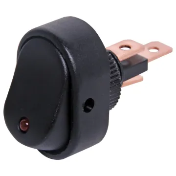 Designed for use in low voltage applications, this LED illuminated panel mount rocker switch is an SPST alternate type.